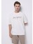 Oversize Fit Yuvarlak Yaka Düz Erkek Beyaz Kısa Kol Tişört 1