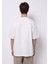 Oversize Fit Yuvarlak Yaka Düz Erkek Beyaz Kısa Kol Tişört 2