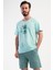 Erkek Kısa Kol Mint Şortlu Pijama Takım C7T4N4O804 1