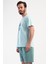 Erkek Kısa Kol Mint Şortlu Pijama Takım C7T4N4O804 3