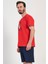Erkek Büyük Beden Kısa Kol Kırmızı Şortlu Pijama Takım C9T7N1O904 3