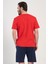 Erkek Büyük Beden Kısa Kol Kırmızı Şortlu Pijama Takım C9T7N1O904 4