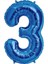 - 16 Inç 3 Rakamı Folyo Balon Mavi 40 cm Ynsmr 1