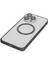 Apple iPhone 15 Pro Max Kılıf Metal Bumper Magneticsafe Kapak - Siyah Nrmsa 5