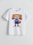 Bisiklet Yaka Ayı Teddy Baskılı Erkek Çocuk Şortlu Pijama Takımı (S5) 2