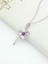 Gümüş Dört Yapraklı Mor Taşlı Yonca Kadın Gümüş Kolye 3