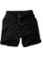 Slim Fit 2 Cepli Pamuklu Penye Şort--Siyah-- 1
