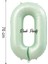 Folyo Balon 0 Rakamı Helyum Balon 76 cm Yeşil Renk - 0 Yaş Balonu - 0 Rakam Balon - 34 Inch 1