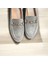 Neve Shoes Gri Süet Deri Zincirli Kadın Loafer Ayakkabı 2
