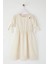 Kız Çocuk Kolu Bağlamalı Örgü Çiçek Detaylı Müslin Elbise 1