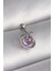 316L Çelik Gümüş Renk Mor Mineli Kalp Zirkon Taş Detay Tragus Piercing - TJ-PR1273 1