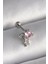 316L Çelik Gümüş Renk Pembe Zirkon Taşlı Sallantı Yıldız Detay Tragus Piercing - TJ-PR1237 1