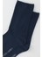Kadın Lacivert Renkli Lastiksiz Modal Kumaş Ince Soket Çorap 2
