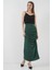 8035 Büzgülü Midi Etek - Zümrüt Yeşili 1
