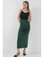 8035 Büzgülü Midi Etek - Zümrüt Yeşili 3