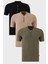 Pamuklu Regular Fit Yarım Fermuarlı Kolej Yaka 3'lü Paket T Shirt Erkek T Shirt 5902653S3 1