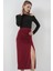 8033 Sandy Yırtmaçlı Etek - Bordo 1