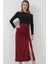 8033 Sandy Yırtmaçlı Etek - Bordo 3