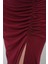 8033 Sandy Yırtmaçlı Etek - Bordo 5