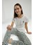 3303 Kadın Bisiklet Yaka Desenli Kısa Kol Pijama Takım 1