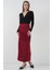 8035 Büzgülü Midi Etek - Bordo 1
