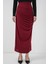 8035 Büzgülü Midi Etek - Bordo 2
