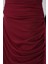 8035 Büzgülü Midi Etek - Bordo 5