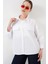 Kadın Cep Detaylı Oversize Gömlek 20313 - Beyaz 1