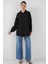Kadın Uzun Oversize Gömlek 5965 - Siyah 2