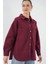 20192 Oversize Gabardin Gömlek Ceket - Bordo 3