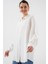 Kadın Uzun Oversize Gömlek 5965 - Beyaz 3