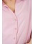 Kadın Oversize Kısa Kol Gömlek 20315 - Pembe 5