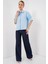 Kadın Kısa Kol Gömlek 20312 - Mavi 2