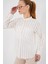 Kadın Uzun Kollu Çizgili Gömlek 20283 - Bej 1