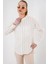 Kadın Uzun Kollu Çizgili Gömlek 20283 - Bej 3