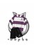 Çizgili Oversize Polo Yaka Mor Daphn Fox Baskılı T-Shirt Şort (Siyah) 2'li Takım 1