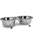 Beeztees Köpek Ikili Mama Su Kabı, Paslanmaz Çelik, 13CM, 2X450ML 1