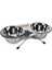 Beeztees Köpek Ikili Mama Su Kabı, Paslanmaz Çelik, 13CM, 2X450ML 2