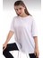 Pamuk Bisiklet Yaka Boyfriend Örme Oversize T-Shirt 1
