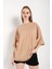 Kadın Vizon Oversize T-Shirt 1