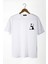 Unisex Beyaz Önü Panda Baskılı Bisiklet Yaka Oversize Kalıp Basic Pamuklu T-Shirt 1