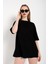 Trendbees Kadın Siyah Oversize T-Shirt 2
