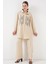 Desenli Tunik Pantolon Ikili Takım 6720 - Krem 3