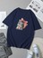 Erkek Baskılı Pamuklu Bisiklet Yaka Kısa Kollu Oversize T-Shirt 1