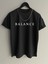 Erkek Siyah Balance Baskılı Oversize T-Shirt 1