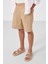 Koyu Bej Standart Fit Dokuma Hafif Esnek Chino Erkek Şort - 81289 5