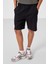 Siyah Standart Fit Dokuma Hafif Esnek Chino Erkek Şort - 81292 1
