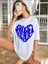 Kadın Sweatheart Baskılı Oversize T-Shirt 1