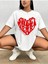 Kadın Sweatheart Baskılı Oversize T-Shirt 1