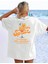Kokteyl Baskılı Plajda Tatilde Dışarda Giymelik Rahat Oversize Kadın Tshirt 2